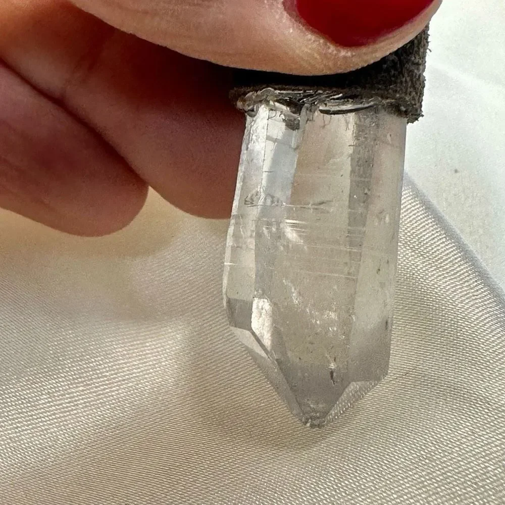 raw quartz crystal pendant necklace